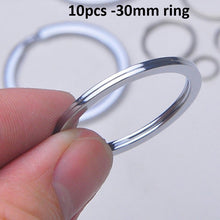 Load image into Gallery viewer, Silver Plated Metal Blank Keyring Keychain Split Ring Keyfob Key Holder Rings Women Men DIY Key Chains Accessories